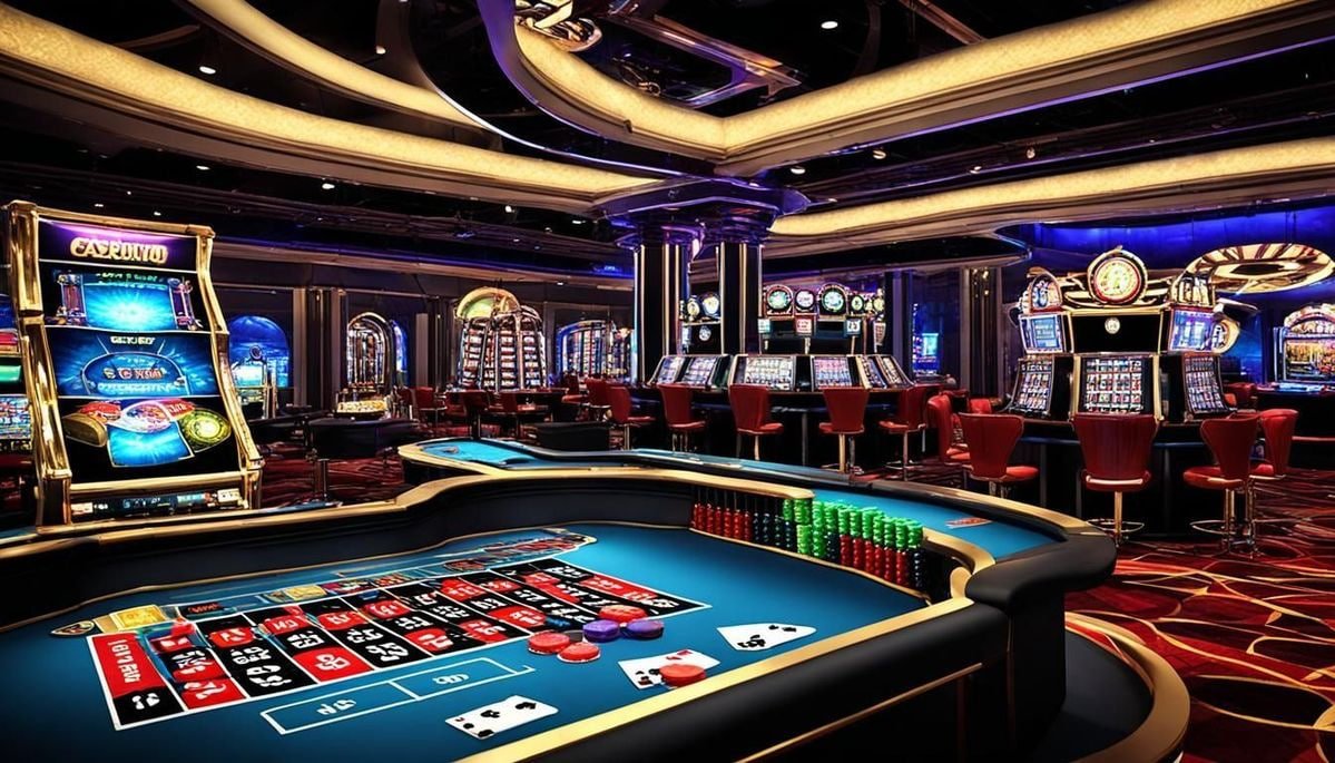 Live casino table with multiple camera angles and dealers
